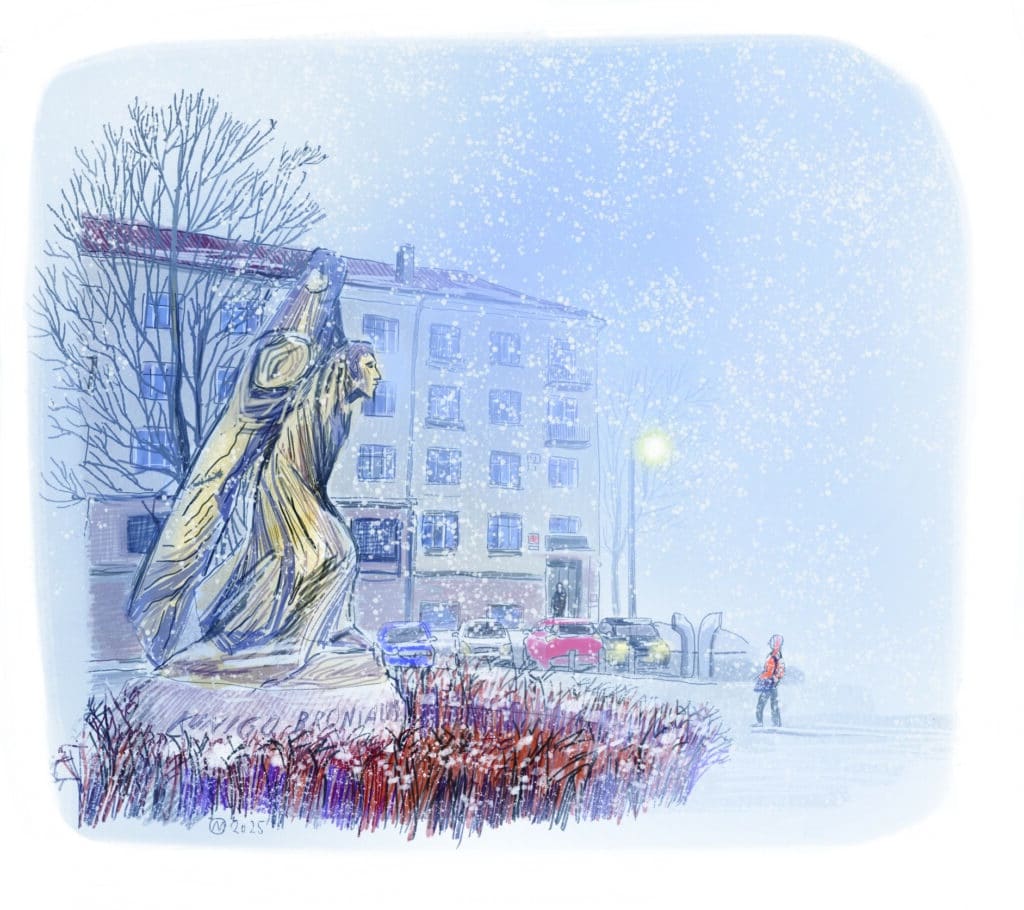 Broniaus Laurinavičiaus skveras, Medilės Šiaulytytės iliustracija